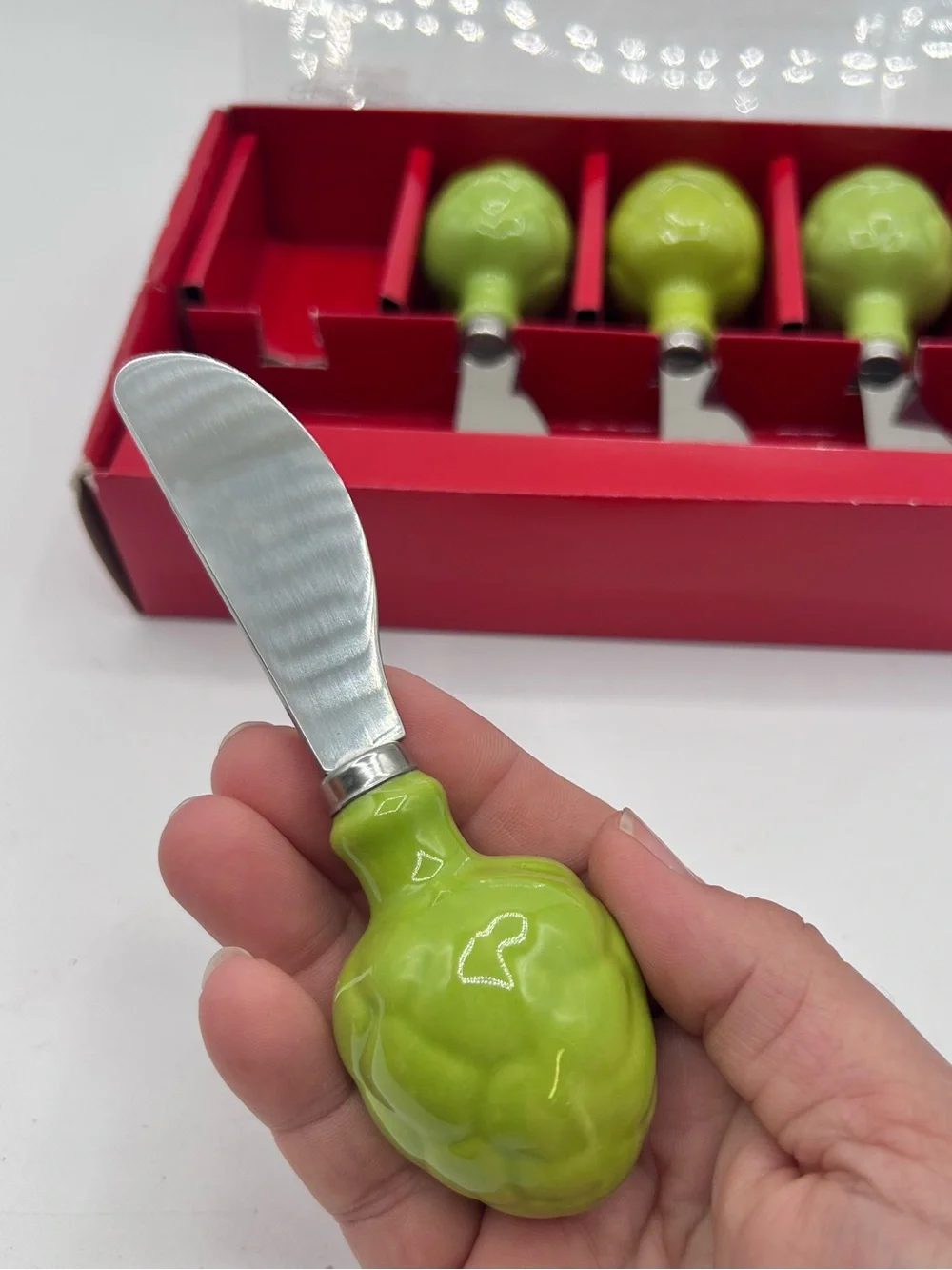 Harry & David Artichoke Cheese Spreader Knives Charcuterie Board Set of 4